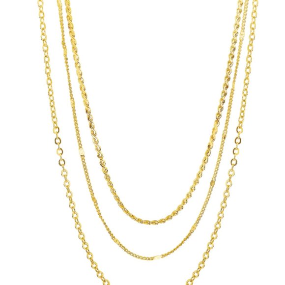 *HP* NIB! Sterling Forever Gold Plated 3 Layer Dainty Necklace [gift wrapped!] - Picture 2 of 13